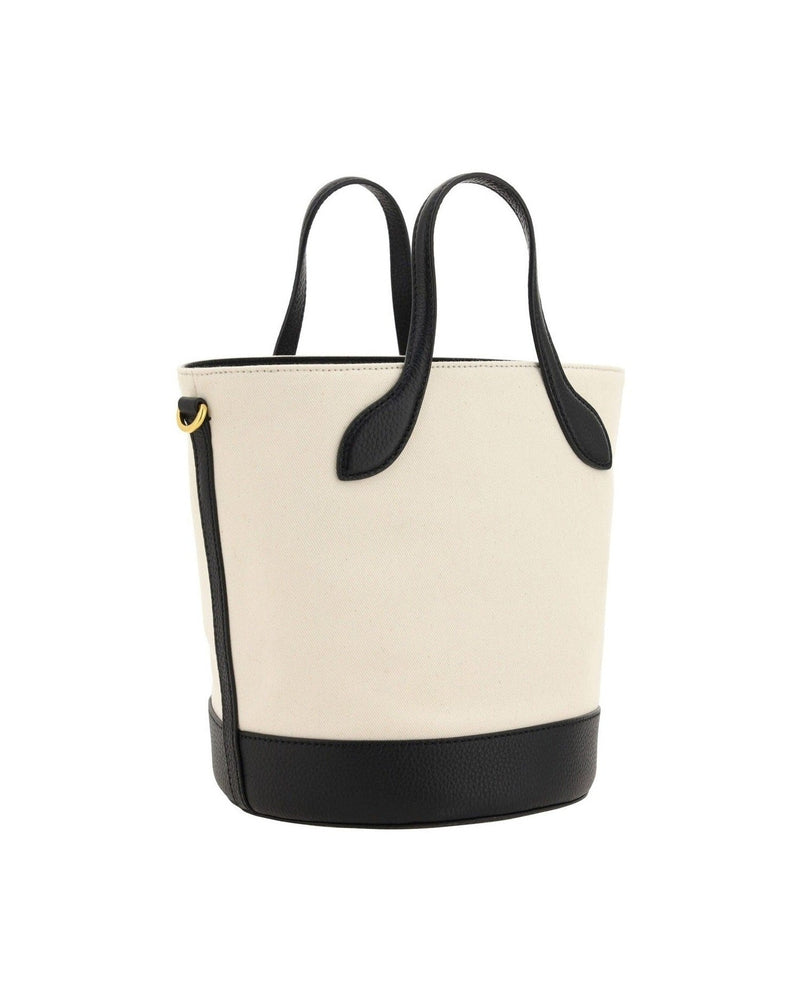 Bally Elegant Monogram Bucket Bag In Black White Glam Steals