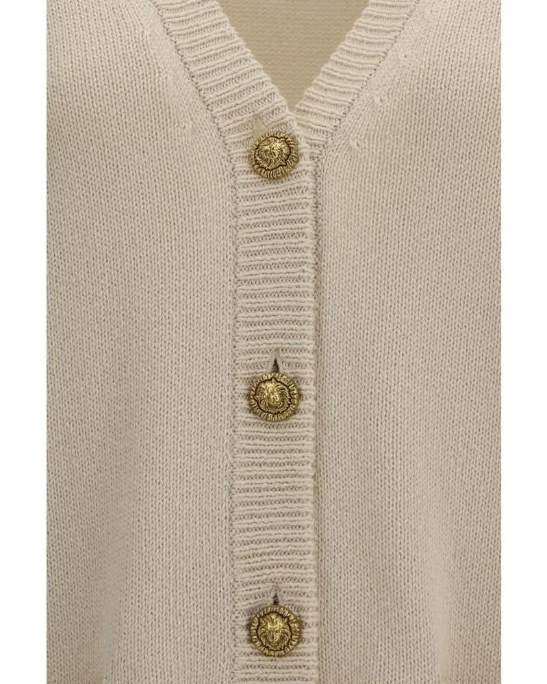 Balmain Beige Cotton Cardigan 