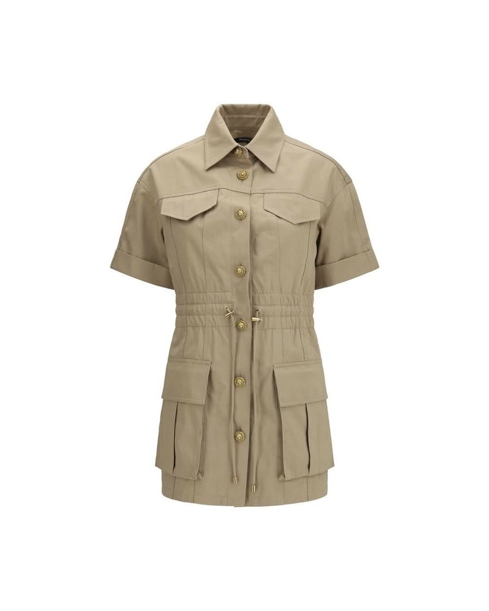 Balmain Beige Cotton Dress Glam Steals
