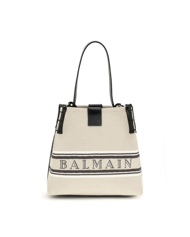 Balmain Beige Cotton Shoulder Bag 