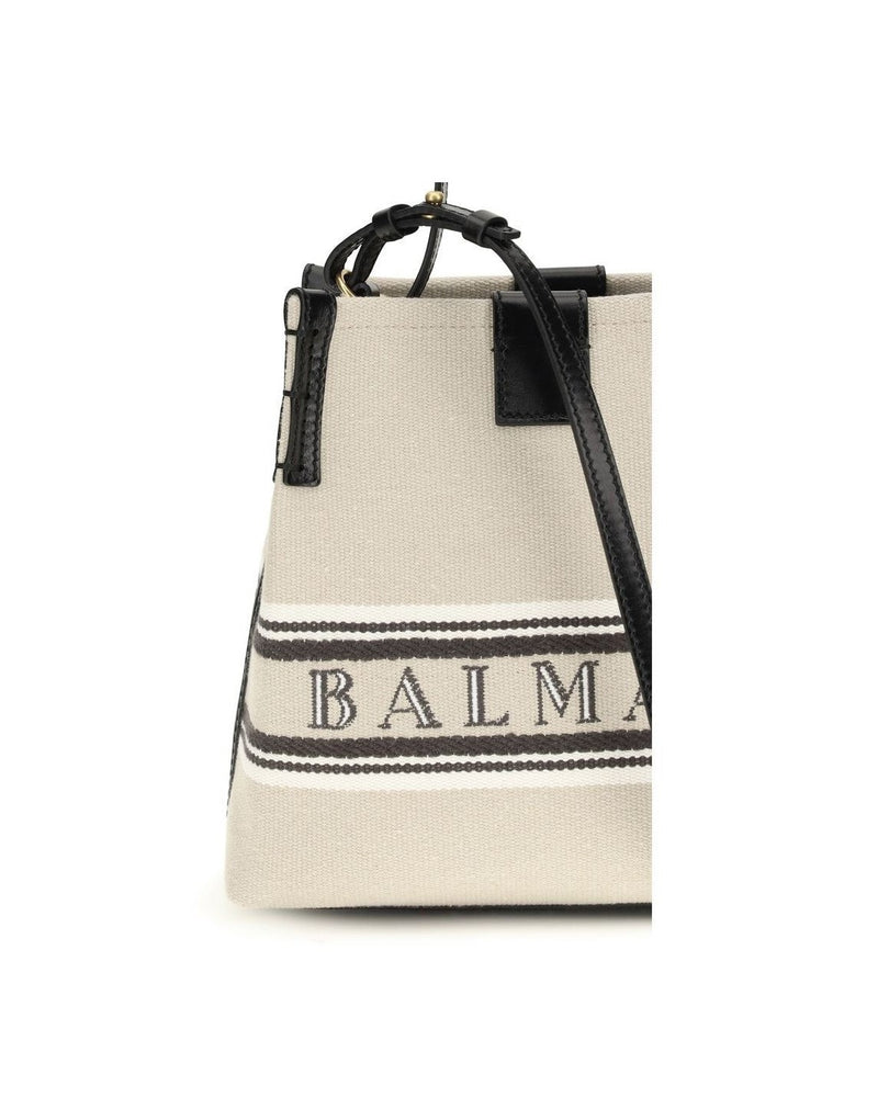 Balmain Beige Cotton Shoulder Bag 