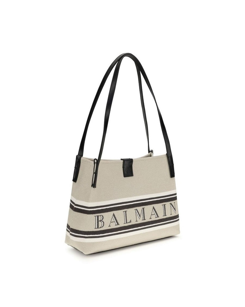 Balmain Beige Cotton Shoulder Bag 