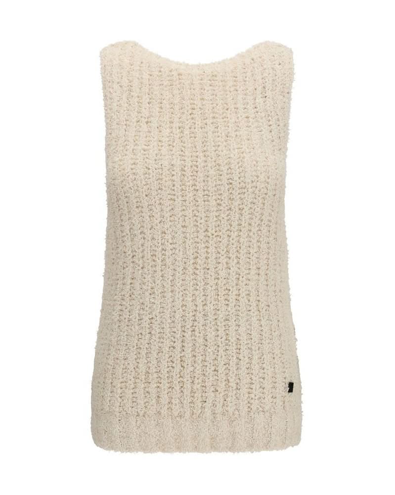 Balmain Beige Cotton Sleeveles Sweater Glam Steals