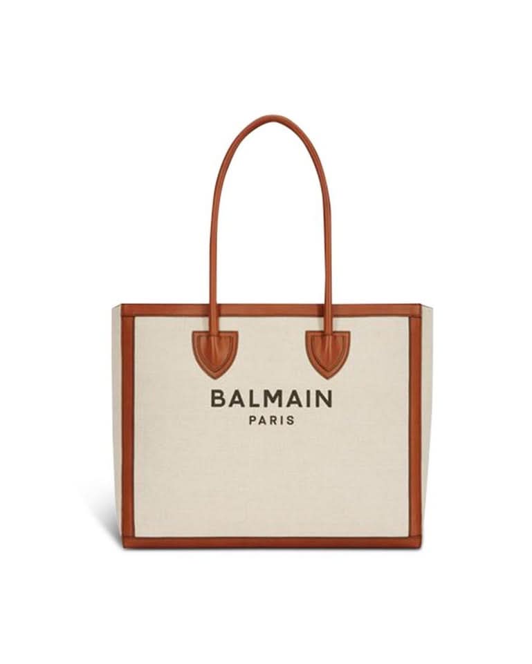 Balmain Beige Cotton Tote Bag 
