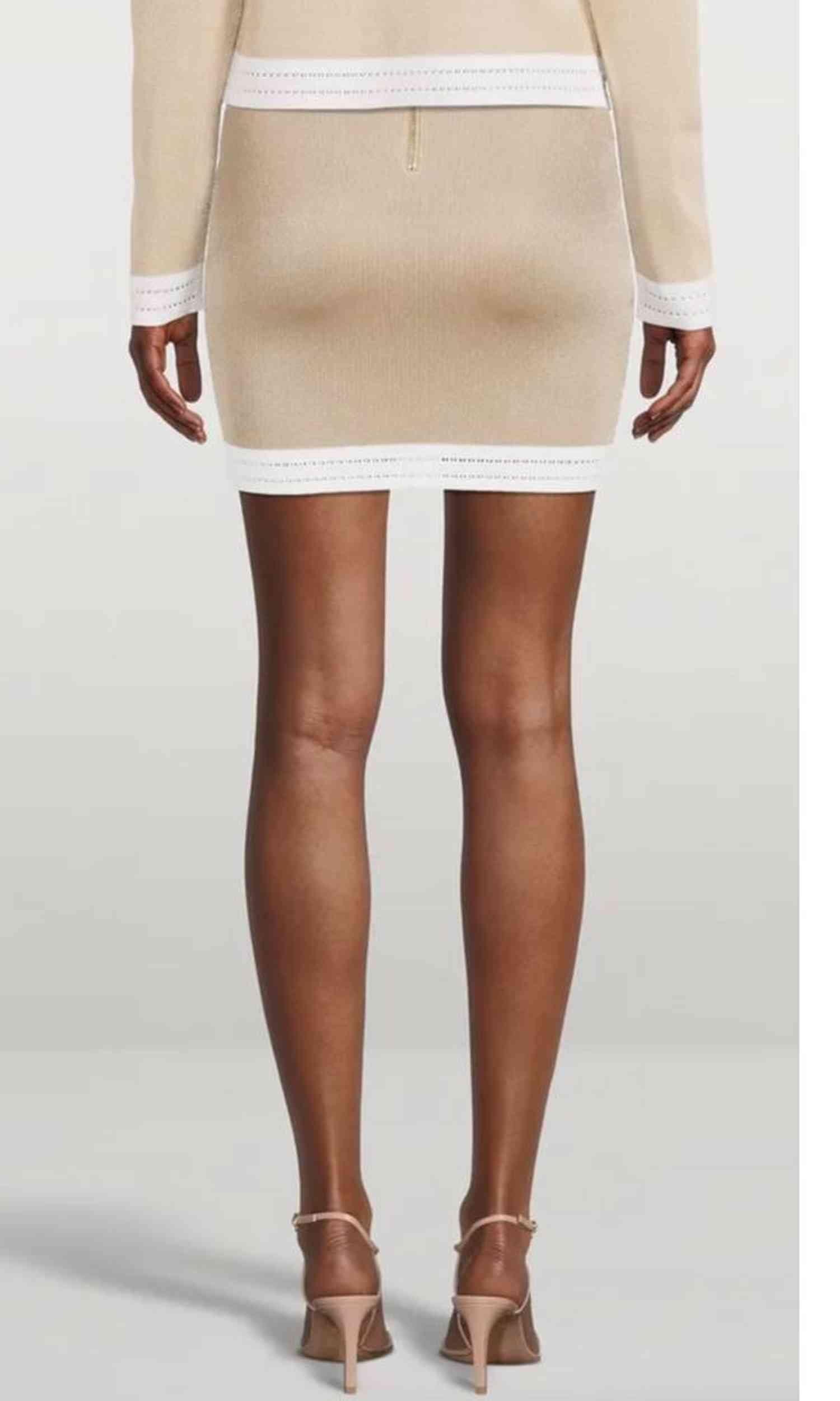 Balmain Beige Viscose Skirt Glam Steals