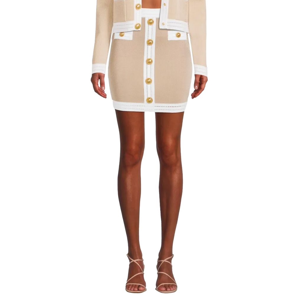 Balmain Beige Viscose Skirt Glam Steals