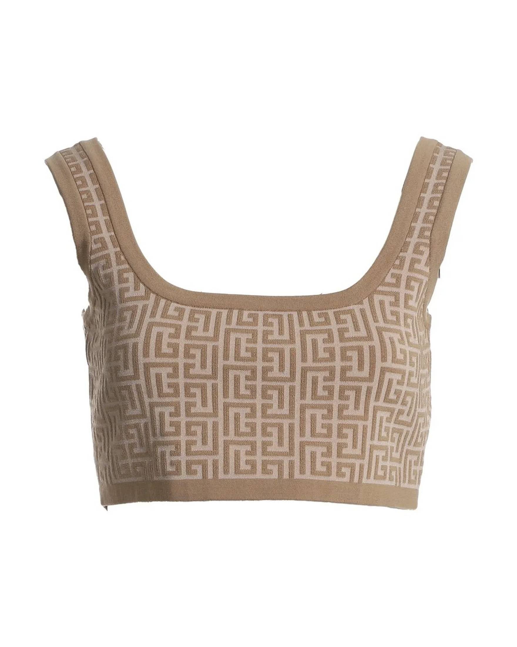 Balmain Beige Wool Top & T-Shirt Glam Steals