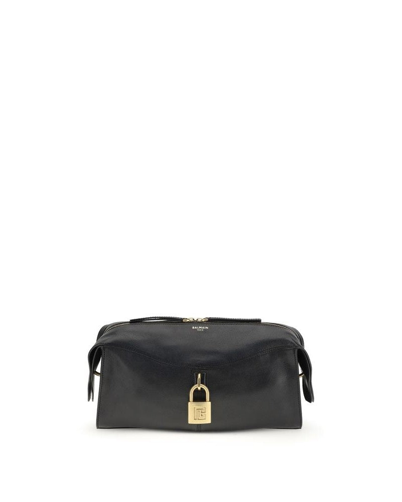Balmain Black Calf Leather Bos Taurus Shoulder Bag