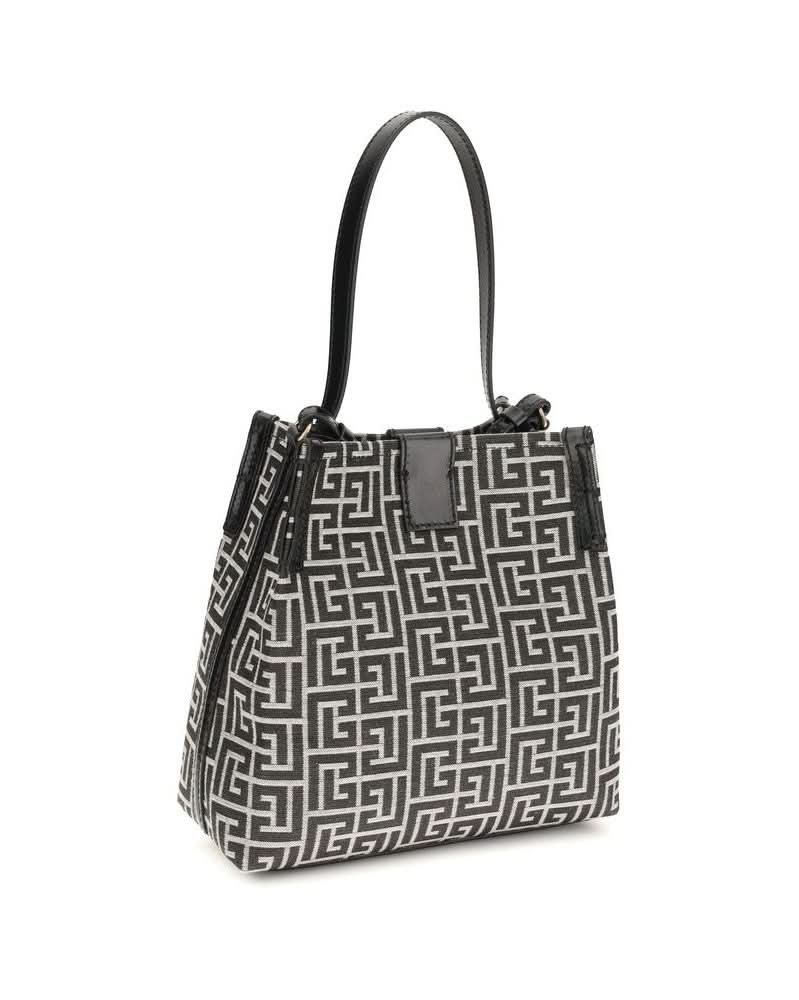 Balmain Black Cotton Bucket Bag 