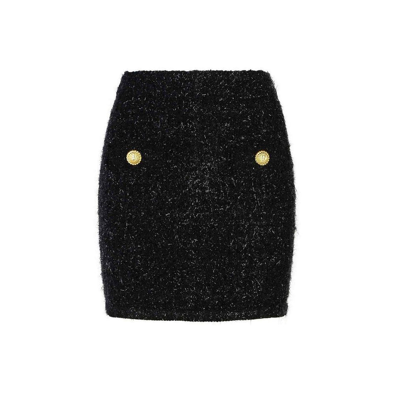 Balmain Black Cotton Mini Skirt Glam Steals