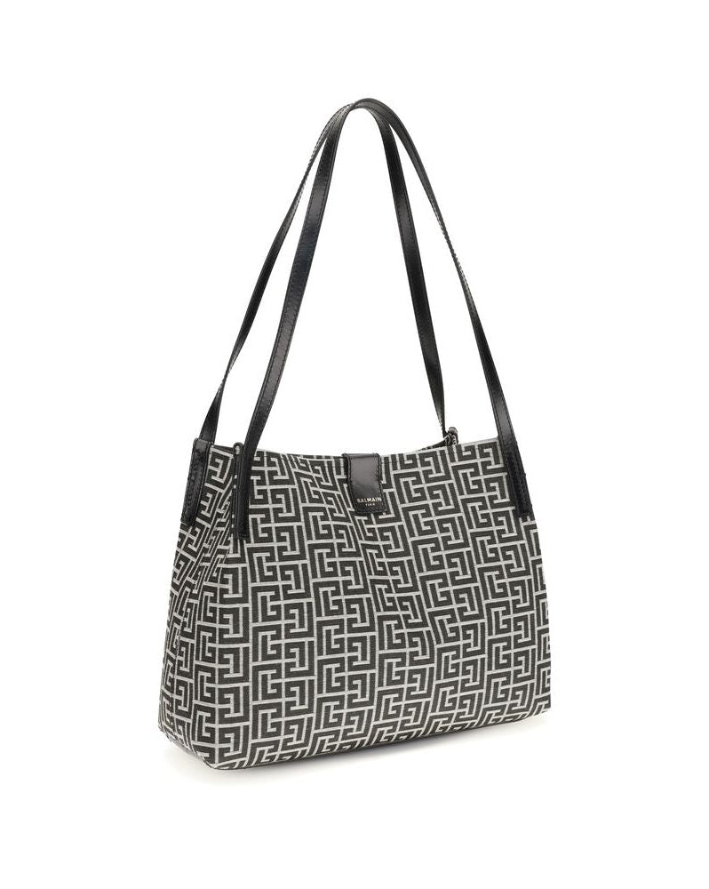 Balmain Black Cotton Shoulder Bag