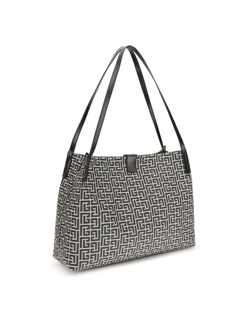 Balmain Black Cotton Shoulder Bag 