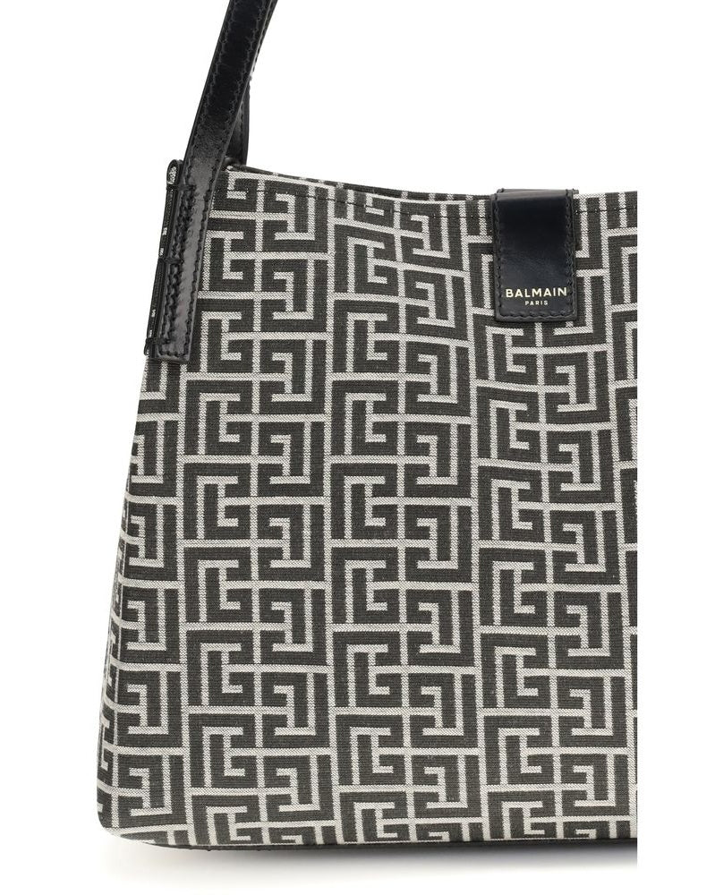 Balmain Black Cotton Shoulder Bag