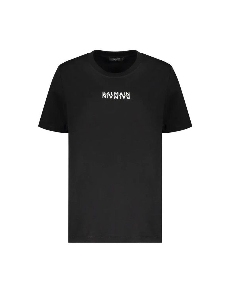 Balmain Black Cotton T-shirt 