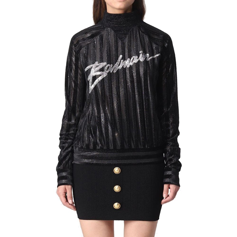 Balmain Black Elastane Sweatshirt Glam Steals
