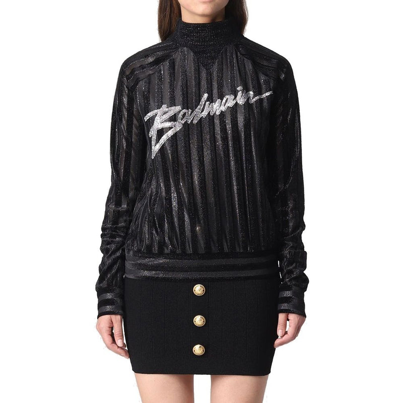 Balmain Black Elastane Sweatshirt Glam Steals