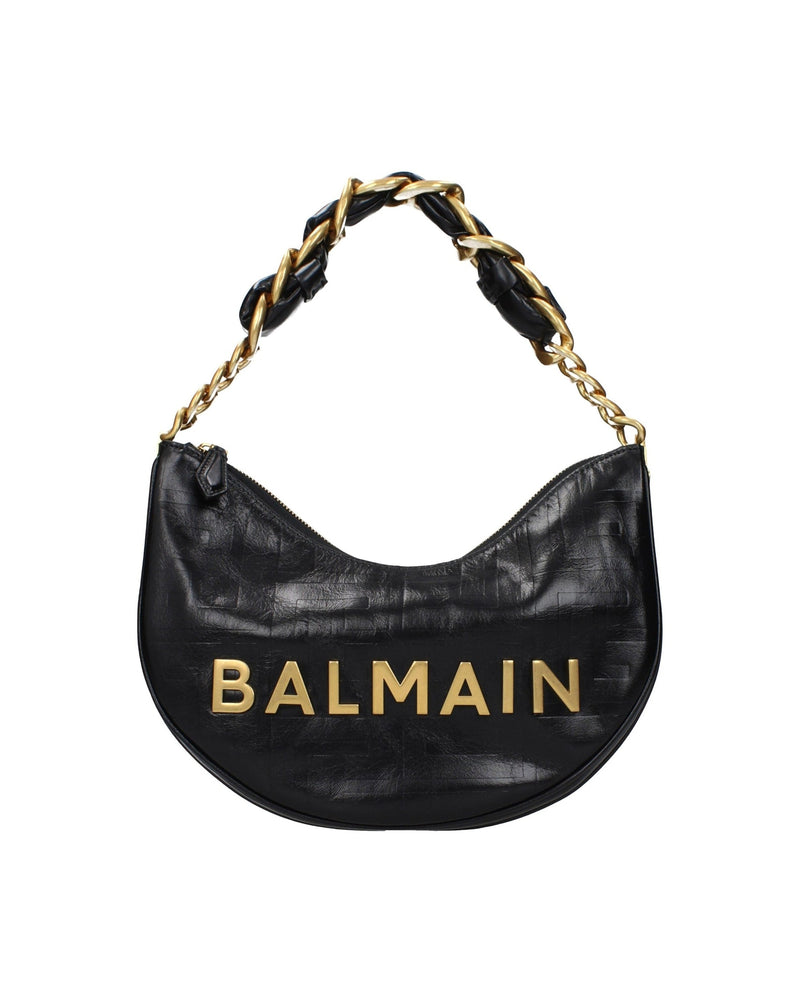 Balmain Black Leather Shoulder Bag Glam Steals