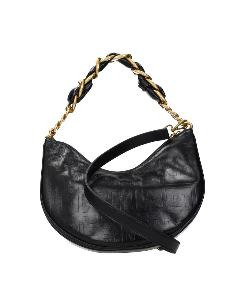 Balmain Black Leather Shoulder Bag Glam Steals
