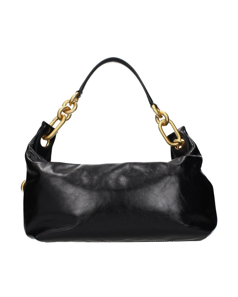 Balmain Black Leather Shoulder Bag Glam Steals