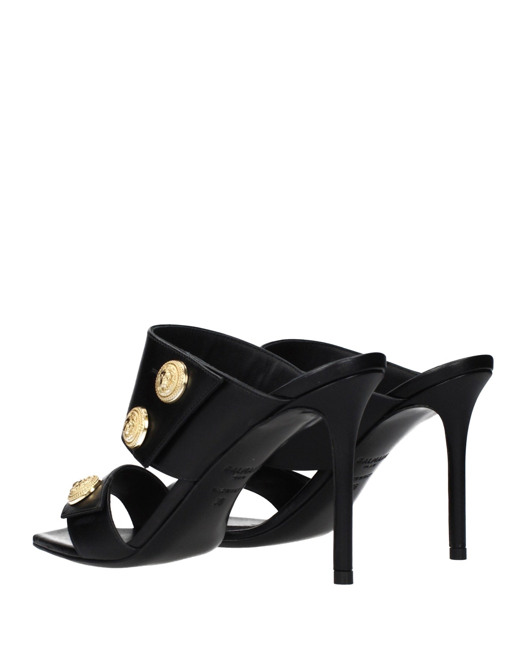 Balmain Black Leather Stiletto Heels Glam Steals