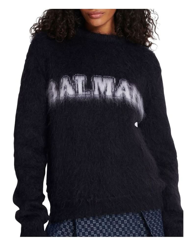 Balmain Black Mohair Sweatshirt Sweatshirts