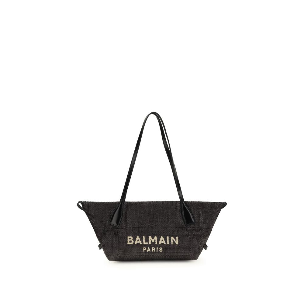 Balmain Black Raffia Shoulder Bag Glam Steals