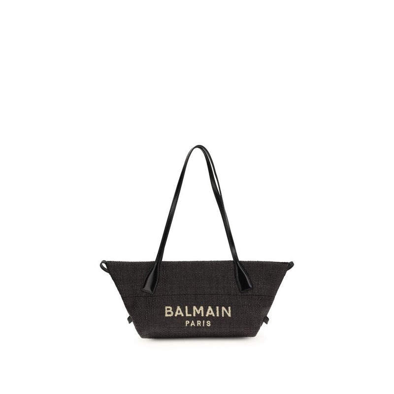 Balmain Black Raffia Shoulder Bag Glam Steals