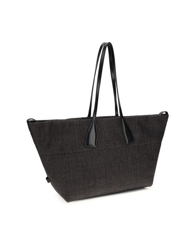 Balmain Black Raffia Shoulder Bag 