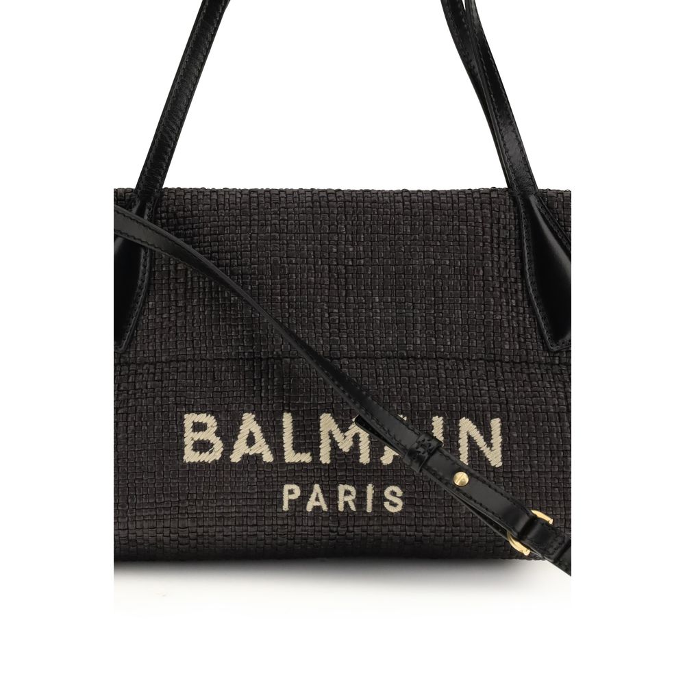 Balmain Black Raffia Shoulder Bag Glam Steals