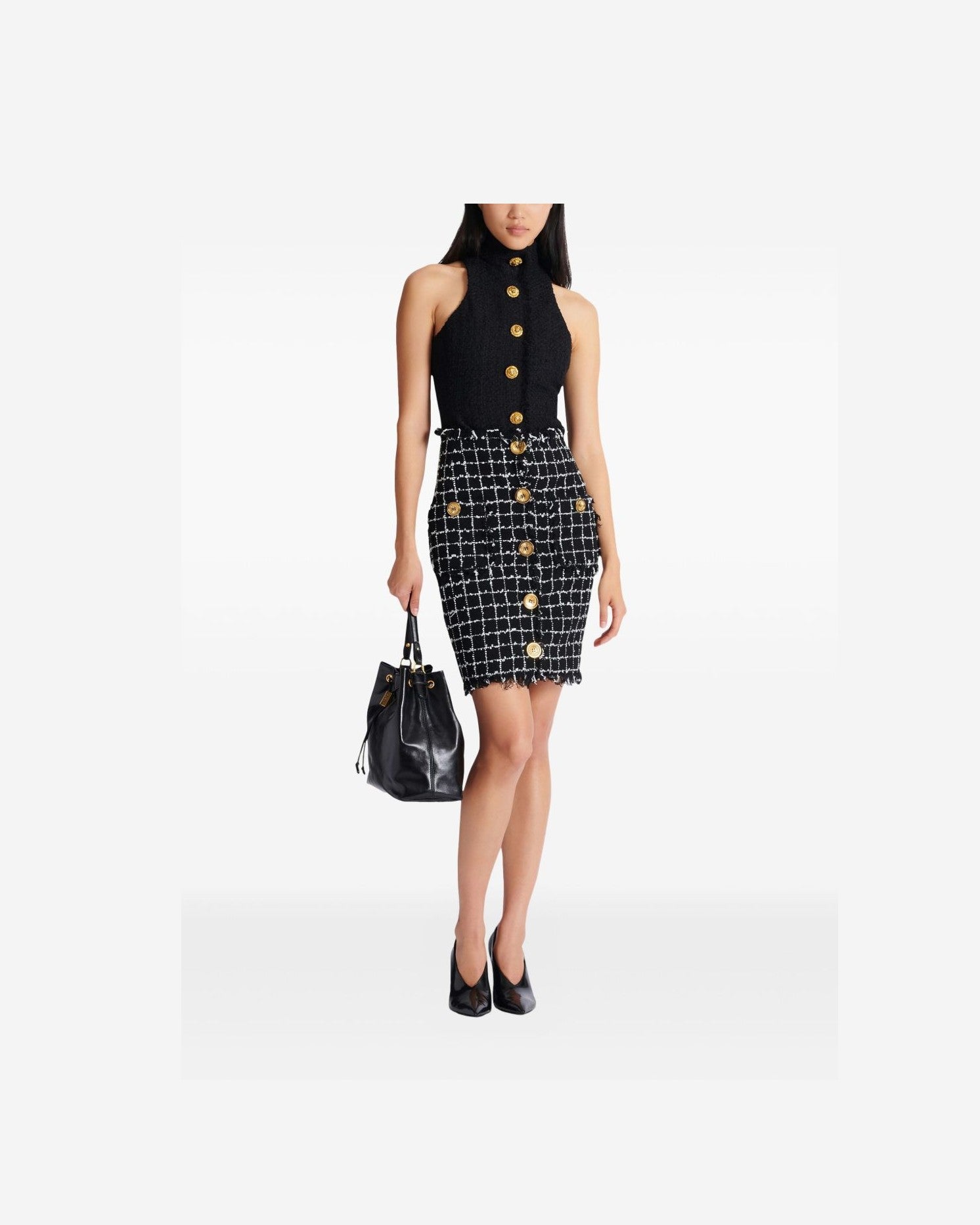 Balmain Black Skirt Glam Steals