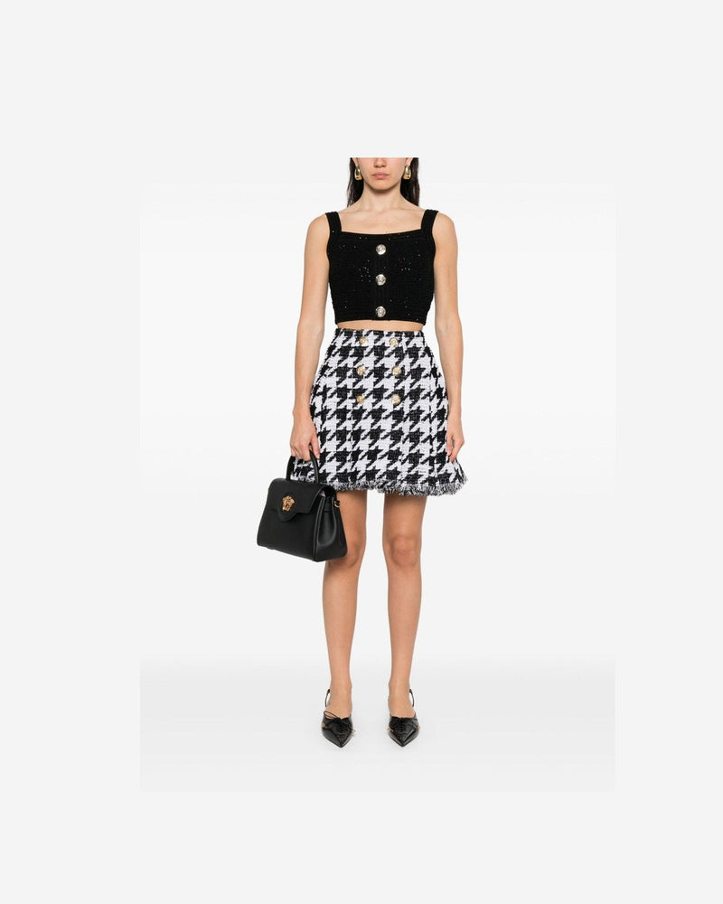 Balmain Black Sleeveless Top Glam Steals