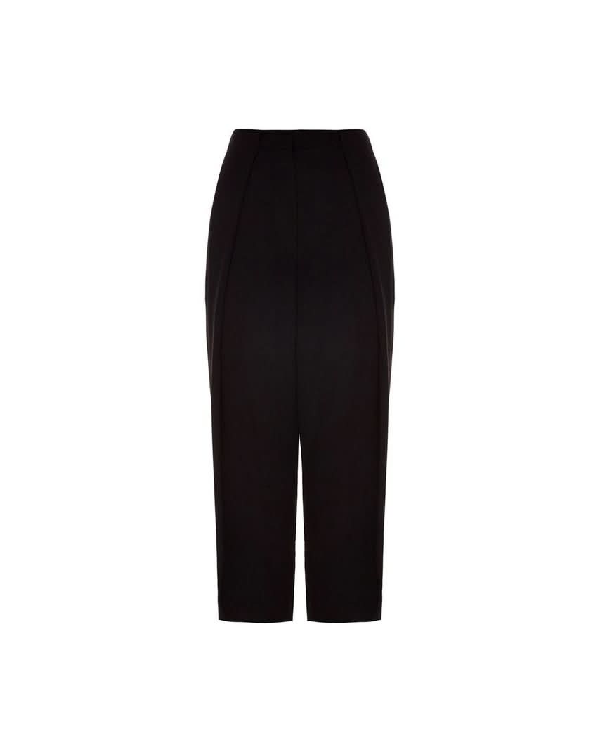 Balmain Black Viscose Casual Pant Trousers
