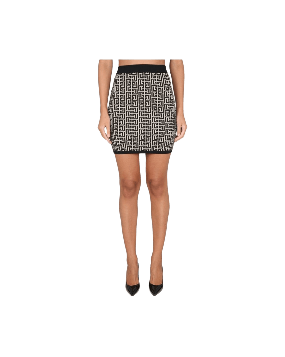 Balmain Black Viscose Skirt