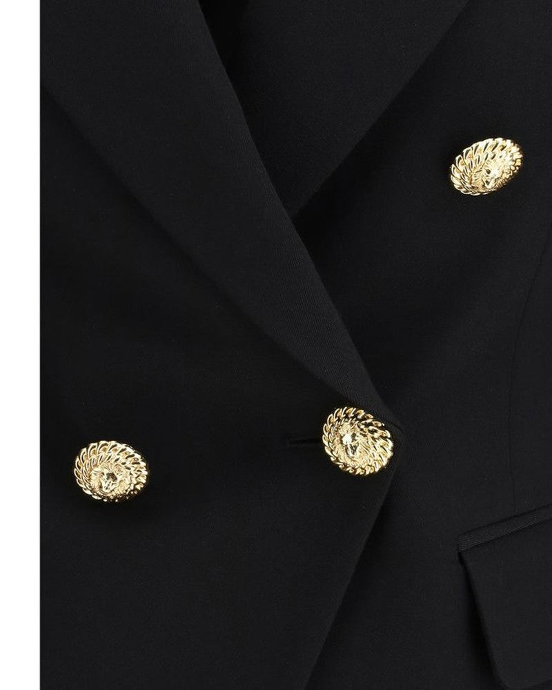 Balmain Black Wool Coat Glam Steals