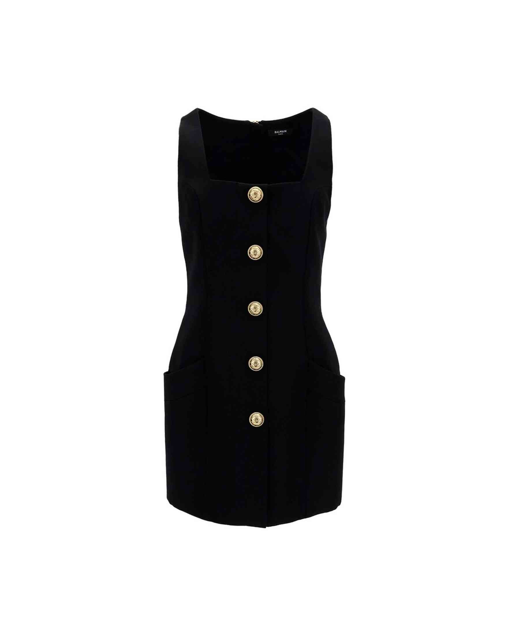 Balmain Black Wool Dress Glam Steals