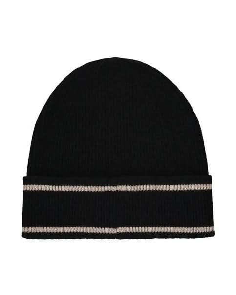 Balmain Black Wool Merino Beanie 