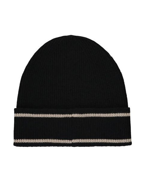 Balmain Black Wool Merino Beanie 