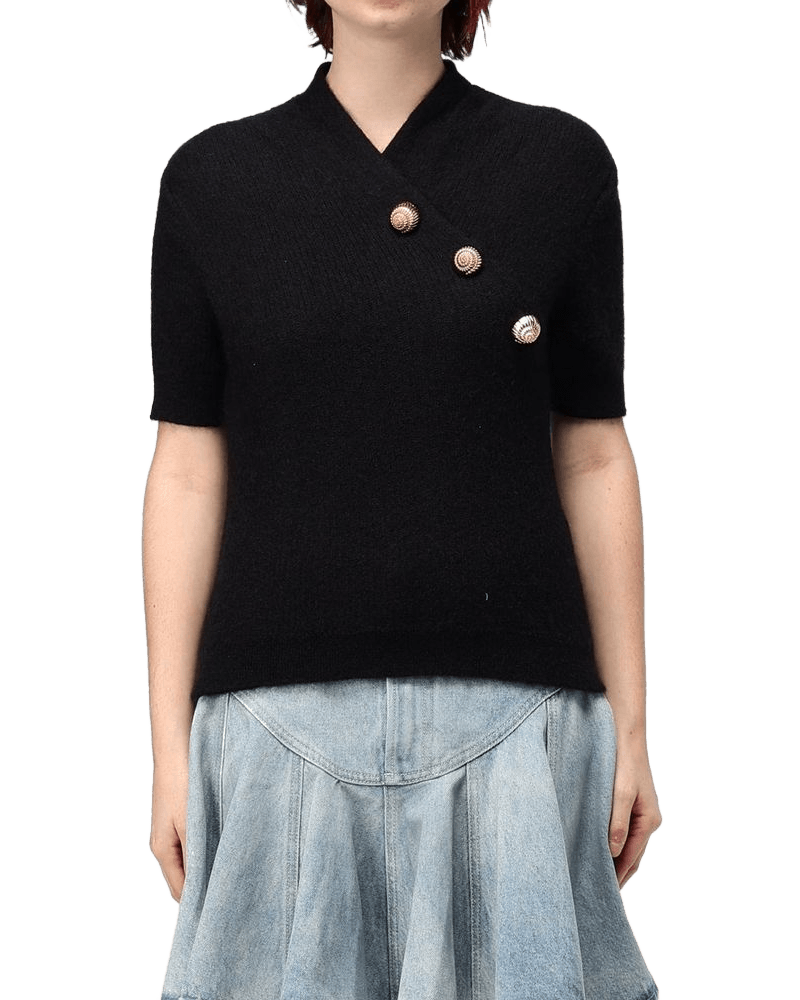 Balmain Black Wool Merino Tank Top Glam Steals