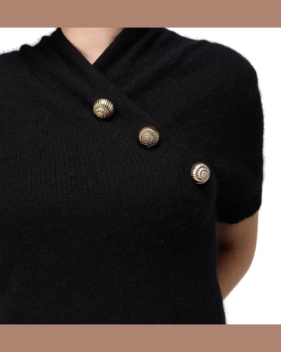 Balmain Black Wool Merino Tank Top Glam Steals