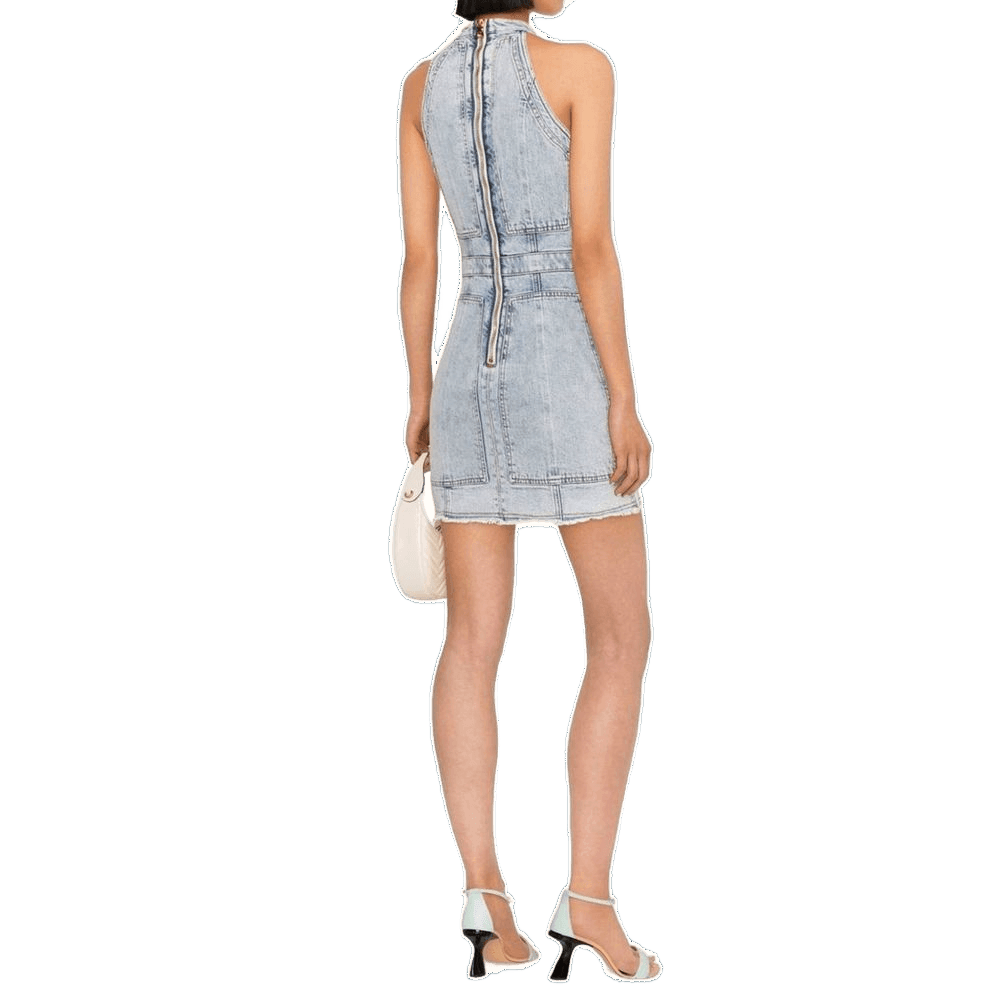 Balmain Blue Cotton Casual Dress Glam Steals