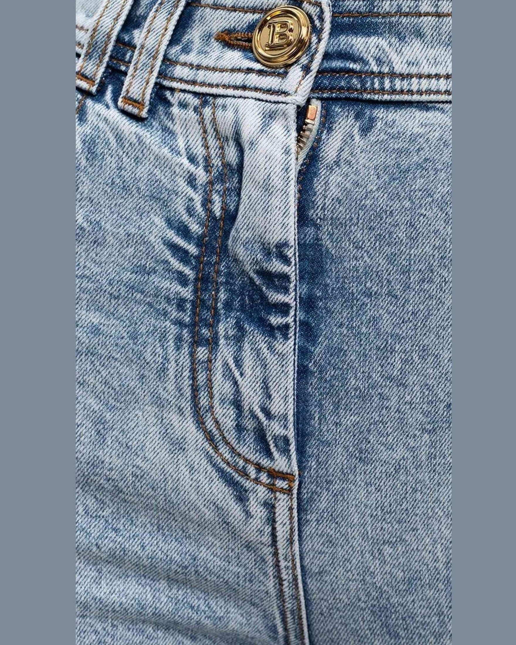 Balmain Blue Cotton Jeans & Pant Glam Steals