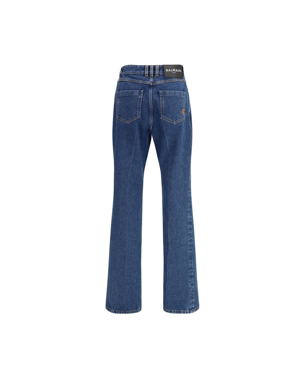 Balmain Blue Cotton Straight Leg Jeans