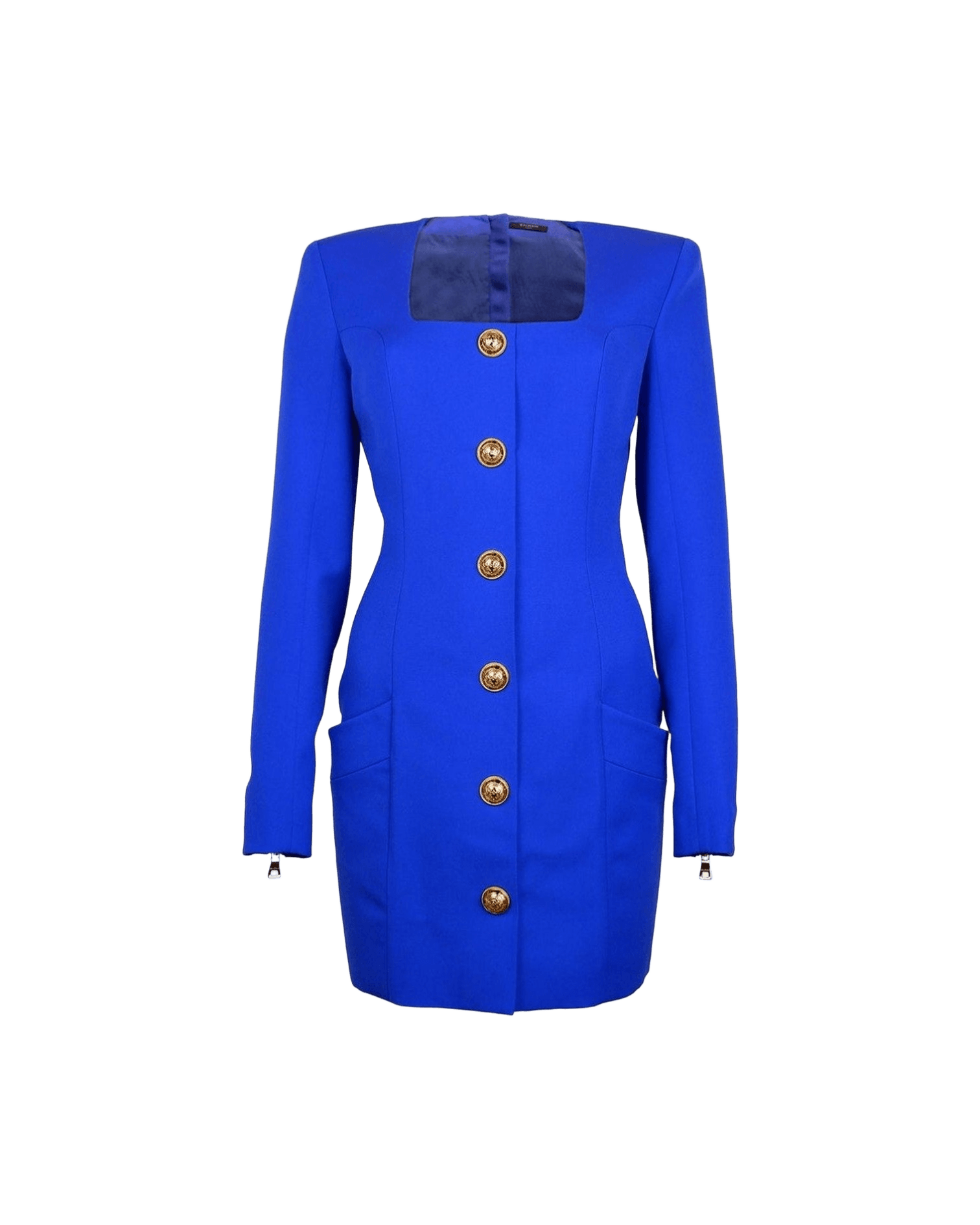 Balmain Blue Wool Dress Glam Steals