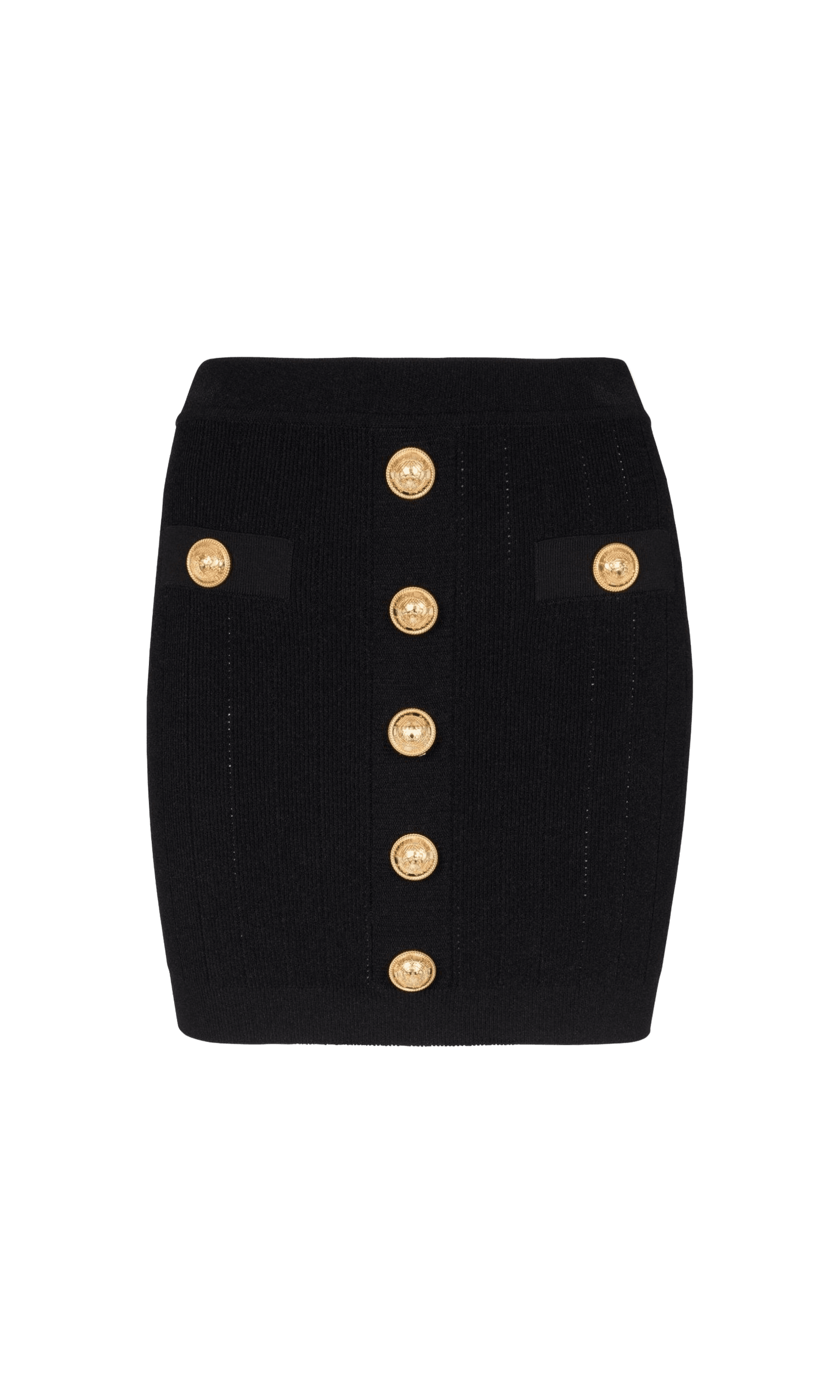 Balmain Button Embellished Knitted Skirt Glam Steals