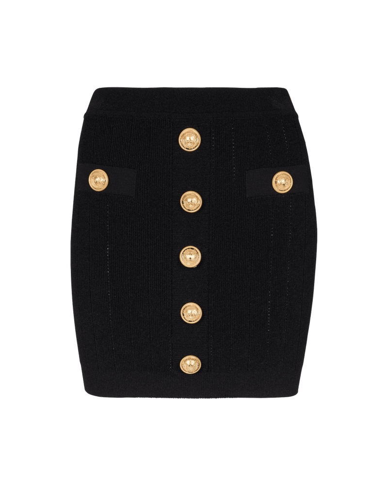 Balmain Button Embellished Knitted Skirt Glam Steals