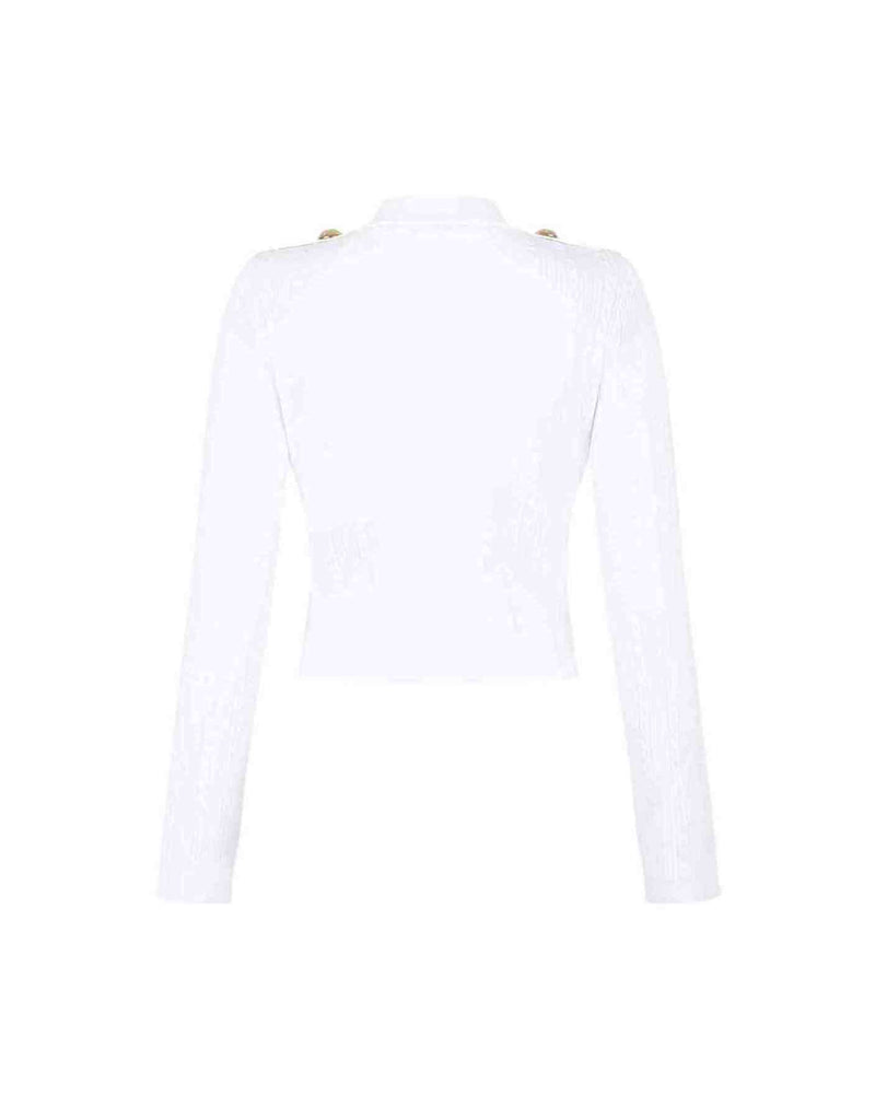 Balmain Button Trim Cable Knit Cardigan Glam Steals