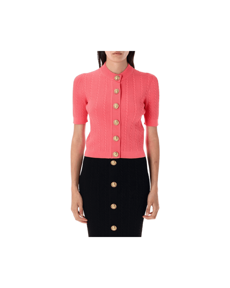 Balmain Cable Knit Buttoned Cardigan Glam Steals