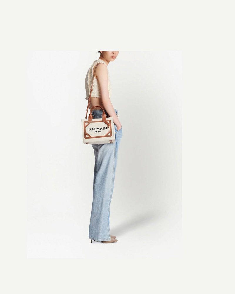 Balmain Canvas B Army Small Tote Glam Steals