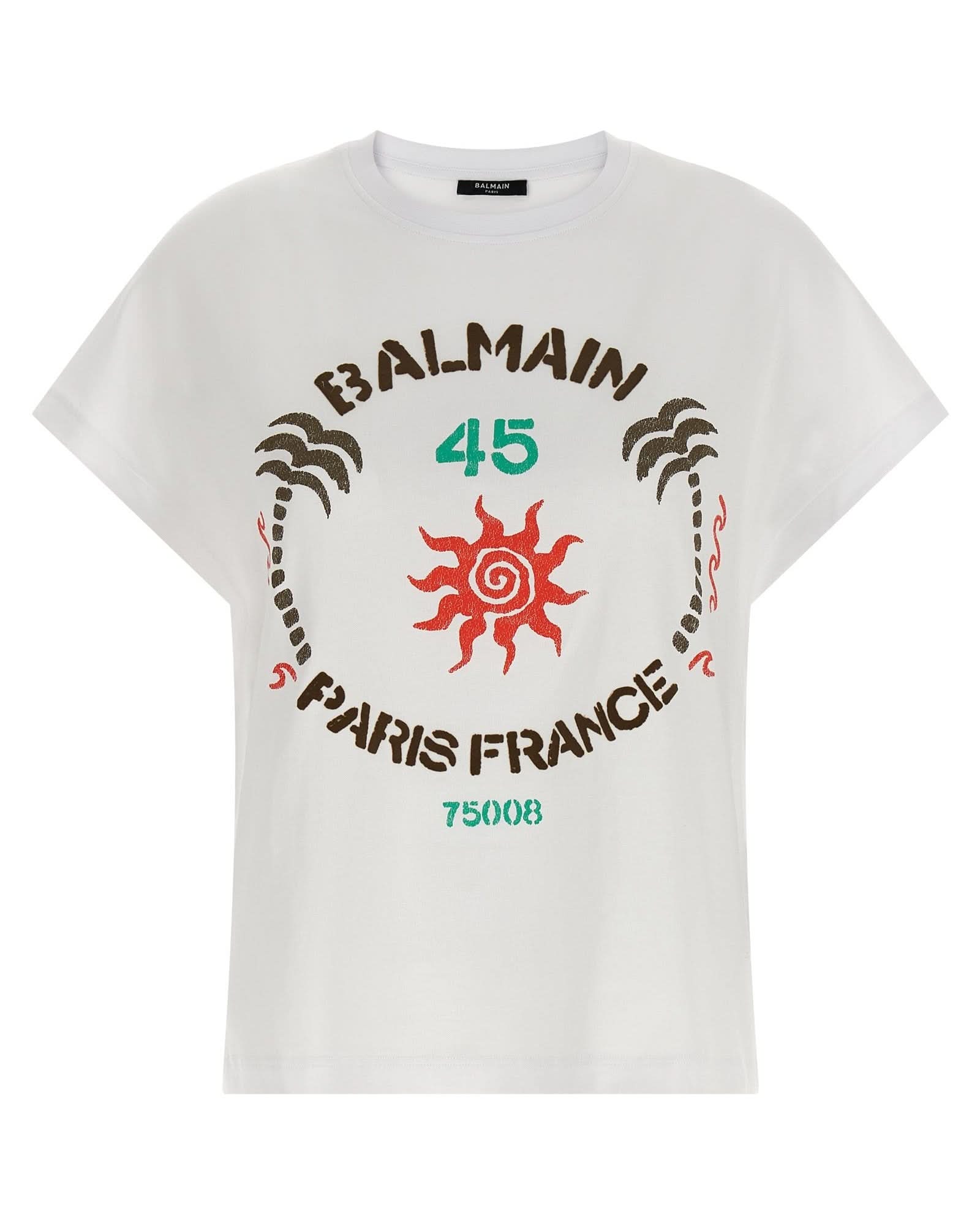 Balmain Club 45 Print T-shirt Glam Steals