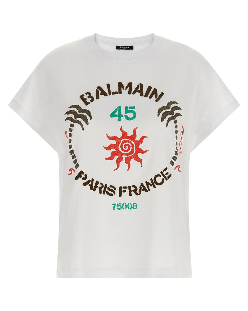 Balmain Club 45 Print T-shirt Glam Steals